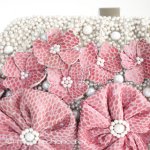 SANTIサンティ　バッグ パール＆レザーフラワー