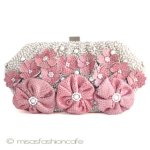 SANTIサンティ　バッグ パール＆レザーフラワー