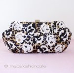 ＳＡＮＴＩサンティ クラッチ 　レオパードｘ白花