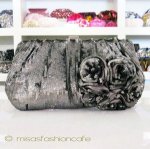 SANTI サンティ クラッチ 　立体サイドフラワー