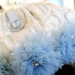 SANTI サンティ クラッチ ブルーフラワー（ワイド）