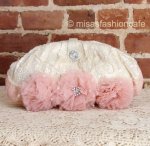 SANTI サンティ クラッチ 　ピンクフラワー（ワイド）