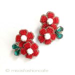 ＳＰＡＲＫＬ　イヤリング RED フラワー