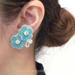ＳＰＡＲＫＬ　イヤリング Turquoise フラワー