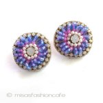 パール＆ガラス刺繍のお花 ピアスまたはイヤリング