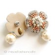 （画像用） ＳＰＡＲＫＬ　ベージュパール花 イヤリングまたはピアス