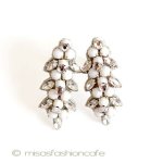 ブライダルイヤリング再販 ミルクガラスのお花