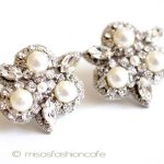 パール＆クリスタル・ブーケ ピアスまたはイヤリング