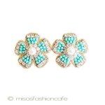 ＳＰＡＲＫＬ　イヤリング ターコイズ・フラワー