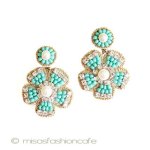 ＳＰＡＲＫＬ　ピアス ターコイズ花ドロップ