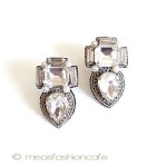 パール＆クリスタル・チェーン イヤリングまたはピアス