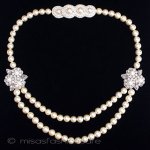 ブライダル　ネックレス パール花ハーフ２連再販！