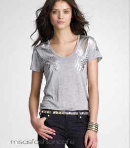 （画像用） TORY BURCH 　Tシャツ（グレー・S）