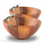 お野菜カブ装飾・木製 サラダボウル2個セット