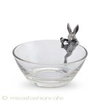ラビット・うさぎ装飾 脚付き　ガラスボウル