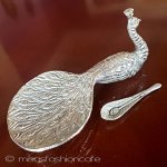 クジャク鳥スパイス皿 スプーン付き調味料皿