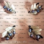 マイケルミショー真珠オリーブ ナプキンリング　４個セット