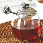 蜜蜂はち　ガラス容器 デイジーの花スプーン付