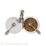 リスとドングリ２豆皿 スプーン付き調味料皿