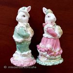 ラビットうさぎ夫婦（花束） 塩コショウ調味料セット