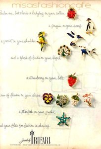 （画像用） Trifari　 トリファリ すみれ　 ブローチ