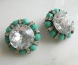 （画像用） ターコイズ&クリアー 　イヤリング