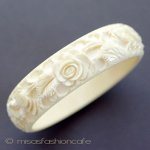 本象牙　アイボリー ローズ　バングル