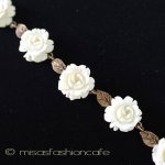 本象牙　アイボリー 　 ローズ　ブレスレット