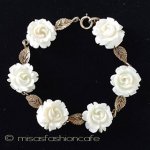 本象牙　アイボリー 　 ローズ　ブレスレット