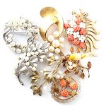 コスチュームジュエリー ボタニカルブローチ