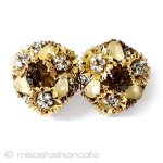 アンティークジュエリー クリスタル花イヤリング