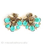 Trifari　トリファリ ターコイズ花イヤリング