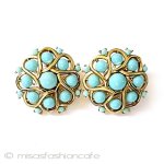 Trifari　 トリファリ ブルーのお花イヤリング