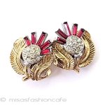 Trifari　 トリファリ アザミの花イヤリング