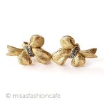 Trifari　 トリファリ 金リボン　イヤリング