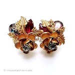 ヴィンテージアクセサリー パールRS金花イヤリング