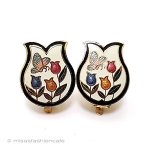 ヴィンテージジュエリー 蝶とお花畑イヤリング