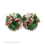 DeMarioNYイヤリング グリーンRS花ブーケ