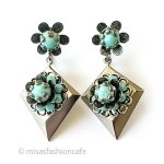 ヴィンテージアクセサリー お花ドロップイヤリング