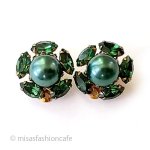 Haskell　デザイナー Eugene花イヤリング