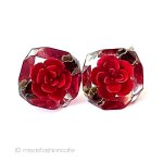 ヴィンテージジュエリー ローズのお花イヤリング