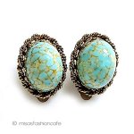 アンティークジュエリー マーブル　イヤリング