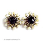 ミリアムハスケル刻印 パール＆アメジスト花