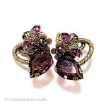 アンティークジュエリー アメジストガラスのお花