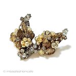 ヴィンテージイヤリング パール花RSフラワー