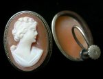シェルカメオ銀製イヤリング