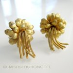 Kramer刻印イヤリング 　タッセル フラワー