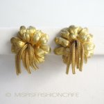 Kramer刻印イヤリング 　タッセル フラワー