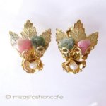 Kramer　イヤリング 　本真珠・天然石の花