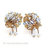 希少DeMario NY刻印 花＆りぼんイヤリング